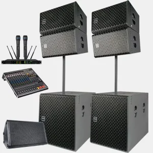 Complete Set 10inch 18inch Subwoofer Outdoor Concert Hanging Stage Church Professional Active Passive Line Array Speaker System
