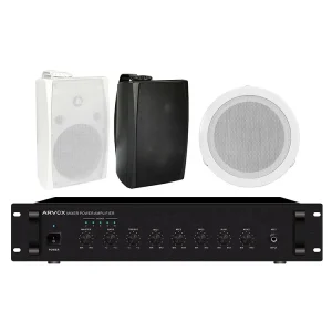 Complete Wall-Mounted PA System with Bluetooth Ceiling Speaker Mixer Amplifier Metal Shell