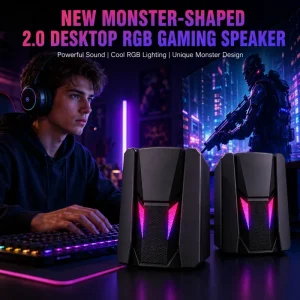 Computer Portable Active 2.0 Multimedia Laptop PC USB Power Audio RGB Led Light Desktop Gaming Accessories Speaker