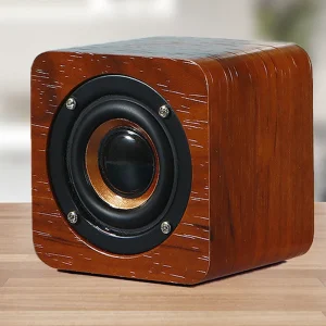 Consumer Electronics Products OEM Mini Gift Promotion Wooden Speaker BT Mini Retro Wood Speaker