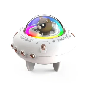 Creative Space Capsule UFO Speaker BT5.0 IPX4 Waterproof RGB Lights TWS Handsfree Loud Hi-Fi Sound Mini Long Playtime