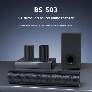 Cross border Soundbar Speaker Home Theater Surround Panoramic Sound TV Audio Echo Wall 5.1 Bar 4 Speakers Metal