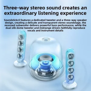Crystal 5 Wireless Speaker RGB Hi-Fi Audio Desktop Computer Gift Sound System