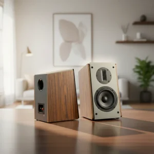 Custom 5.25 Wooden Passive Bookshelf Speaker Strong Bass Crystal Sound Bevel with Ribbon Tweeter Speaker System