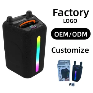 Custom Logo ABS-6205 Portable Outdoor Home Theatre Speaker 6.5inch For 5.3 2 Wireless Microphones IPX5 Waterproof RGB
