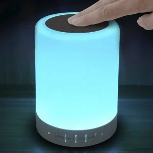 Custom Logo LED Touch Lamp Portable Table Speaker PC Audio Desk Lamp Speaker Moon Light With Speaker