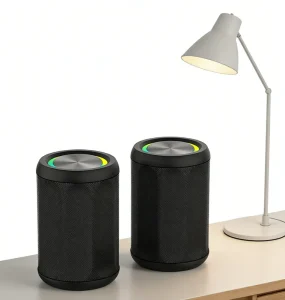Custom Logo Portable Bluetooth Speaker 1200mAh Battery Long Playtime RGB Beat Light