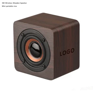 Custom Logo Wooden Mini 3W 800mAh Rechargeable Portable Bluetooth Wireless Small Speaker