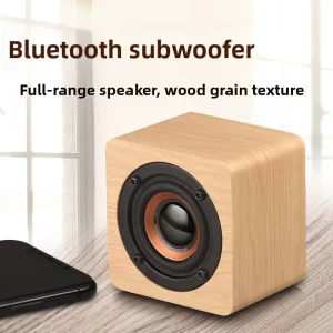 Custom Logo Wooden for 5.0 3W Mini Wireless Portable Desktop Speaker Built in Battery Factory ODM for Gift