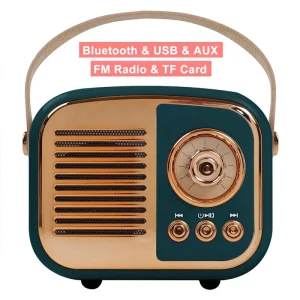 Custom Portable Vintage Classic AUX FM Radio Player Wireless Cassa Bluetooth Retro Box Speaker