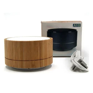 Custom Premium Portable Mini Wireless Round Bamboo Wooden BT Speaker
