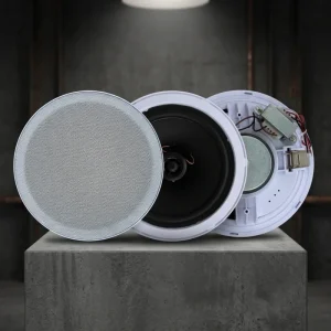 Customizable Ceiling Mount Speaker System ABS Metal Material Built-in Transformer Public Address Water Resistant