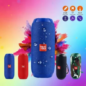 Customized logo T&G117 Waterproof Portable Bt Speaker Outdoor Wireless Speaker with Deep Bass TF Card FM Radio Compatibility
