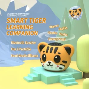 Cute Tiger Kids Bluetooth Speaker Portable Wireless Music Player IP65 Waterproof Early Learning Story Machine for Baby Toddlers