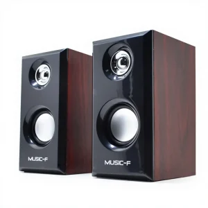 D092 Solid Wood USB Power Supply Stereo Pair Desktop Multimedia Speaker Computer Box 3W Stereo