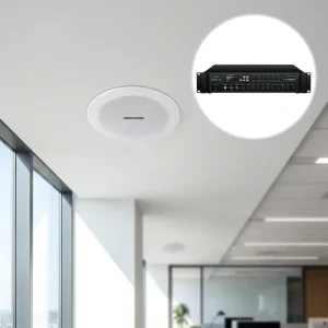 DS527 Customizable 6 Zone Mass Notification System 350W 1000W 100V PA Amplifier In Ceiling Speaker Kit Remote Control