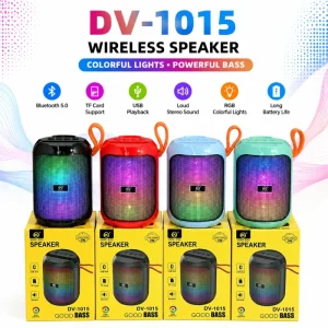 DV 1015 Portable Speaker with Phone Holder RGB Light Hand Strap Mini Wireless Soundbox Bass Subwoofer