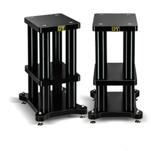 DY 04 HiFi Shock Absorber Surround Bracket Bookshelf Speaker Stands Tray Backing Plate Metal Solid Wood Base Rack 1 Pair
