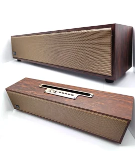 Daul 2.5 Inch Portable Wooden Wireless Holder BT Speaker with FM Radio Support TF USB Function Super Bass Stereo Wooden Speakers
