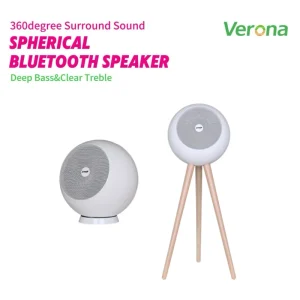 Decorative Active RGB Round Speaker with Plastic Tripod Base for Wireless Home Audio in Living Room Bedroom