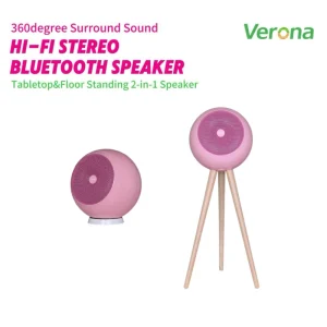 Decorative Round 5.3 Wireless Speaker with Battery 100-300W Output Power and Tripod Base for Living Room & Bedroom