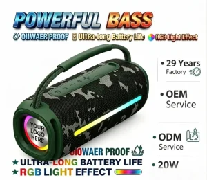 Deep Bass Speaker Stage Speaker 20W Party Subwoofer Portable Outdoor Subwoofer Wireless Speaker