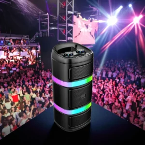 Deyin Professional Portable Speaker Full Range Audio USB Power RGB LED Lights Excellent Sound for Outdoor Home Use