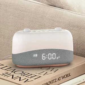 Digital Alarm Clock White Noise Sound Machine for Sleep Relaxation with Timer Smart Light Portable Rechargeable Device