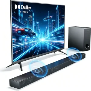 Dolby Atmos Soundbar with 2 Upward-Firing Drivers for Precise Overhead Effects in Movies, Series & Games