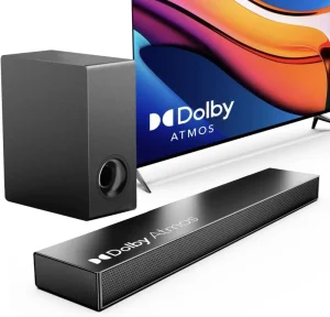 Dolby Atmos Soundbar with Subwoofer 2.1 Channel 3D Surround EARC 4K Passthrough BT 5.3 Home Theater Systems