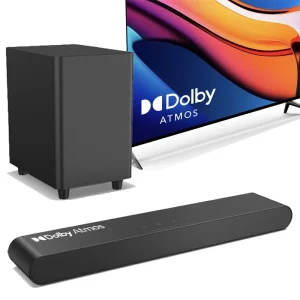 Dolby Atmos Soundbar with Wireless Subwoofer 280W Home Theater System for TV 2.1 Channel