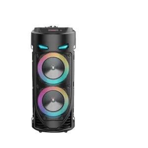 Double 4-Inch RGB DJ Music Loud Subwoofer Portable Professional Speaker for Garden Parties Outdoor Concerts Computer Compatible