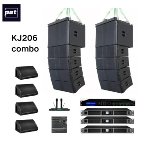 Double 6 Inch Line Array Speaker Full Set PA Sound System Waterproof Portable Hi Res Audio