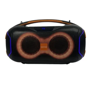 Dual 5.25″ Woofer RGB LED 100W Bluetooth Speaker Wireless Mic IPX2 Waterproof Rechargeable Battery for Outdoor Parties