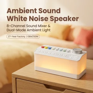 Dual 5W Bluetooth Speaker with RGB Ambient Light and 8 Channel Sound Mixer for Party in ABS