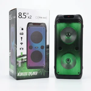 Dual 8 Inch Super Bass Party Boombox Outdoor Smart Led Light BT TWS Hi Fi Portable Speakers with Colorful LED Light