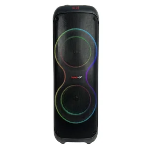 Dual 8 Inch Wireless Speaker 40W with RGB LED Memory Card Support for Outdoor Party Use