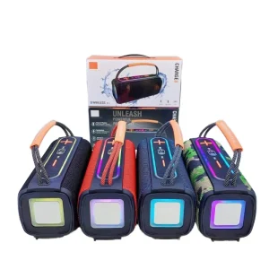 Dual-speaker Car Audio System with RGB Lighting IPX4 Waterproof Portable Bass Subwoofer Speaker 5-10 Hours Playtime