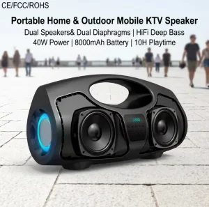 Durable Waterproof 40W Power 8000mAh Battery Mobile KTV Speaker Wireless Audio System Park Square Festive