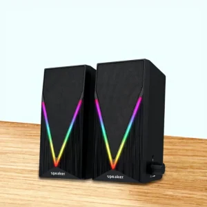 E 1062 High Quality Computer Cable Bass Cannon RGB LED Lighting 3D Stereo Surround Sound 2 Piece Desktop E sports Gaming Speaker