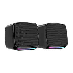 E 1078 High Quality Desktop Computer 2.0 Passive Gaming Speakers With Breathing Colored Light