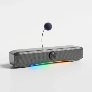 E 3600 FPS Gaming Soundbar with RGB Noise Cancelling Mic Surround Sound Bluetooth 5.4 & Wired USB for PC