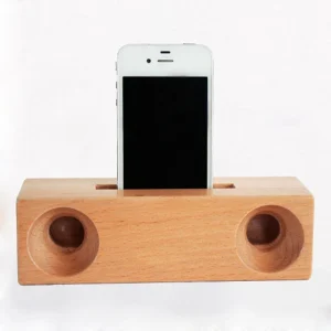 Eco-Friendly Wooden Beech Desktop Mobile Phone Speaker