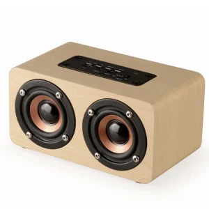 Eco friendly Wood Speaker Built-in Mic 10m Range Bamboo Wireless USB Computer Mobile Phone Speaker for Gift Promotion