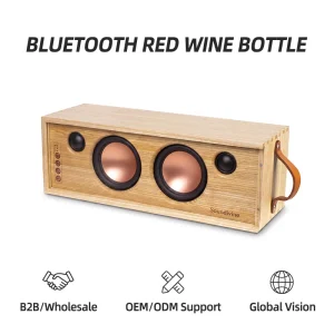 Elegant Vintage Wooden Wireless Speaker Portable Home Audio Solution with Rich Bass for Indoor Parties