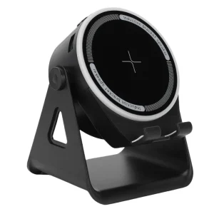 Ergonomic Adjustable Design Phone Stand 7 Color LED Light Multifunctional Wireless Induction Speaker Desktop