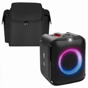 Essential Portable Party Speaker Bundle with Carry Bag Black Wireless 100W