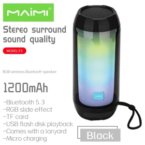F3 Colorful Rhythm Transparent Bluetooth Speaker TF Card Usb Disk Wireless Speaker