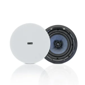 FCR86 8 INCH Frameless Coaxial Ceiling Speaker with Magnetic Grill for Home Hotel Coffee Shop Made of Durable Plastic