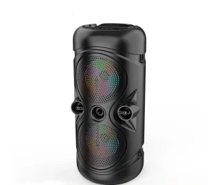 FM Portable Radio RGB Light Dual 4 Inch Home Audio Wireless Speaker Subwoofer Multimedia Woofer Active Party Bluetooth Speaker